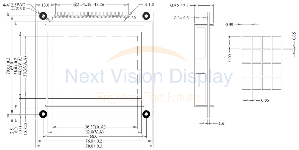 Square LCD Screen, Square Screen TFT, ST7789T3-G4-1 - WF0154ATAAA4DSN0